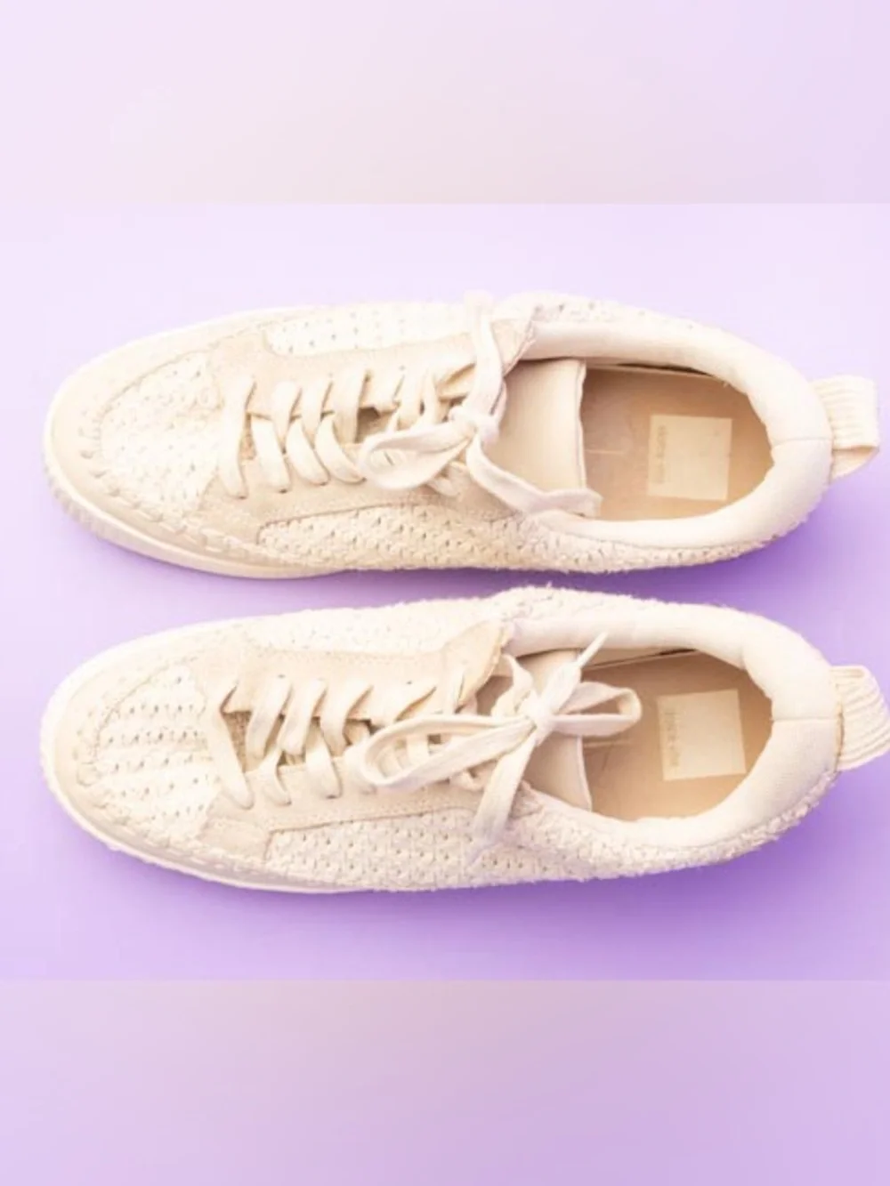 Dolce Vita Cream Woven Platform Sneakers - Picture 2 of 11